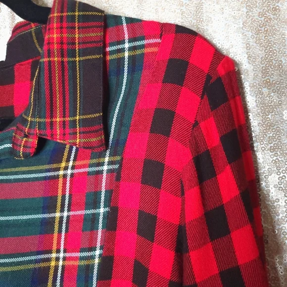 Coldwater Creek EUC PM Into the Mix Plaid Button-Down Tunic - Picture 4 of 12